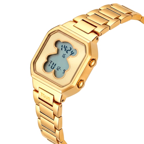 Reloj digital con brazalete de acero dorado D-BEAR MINI