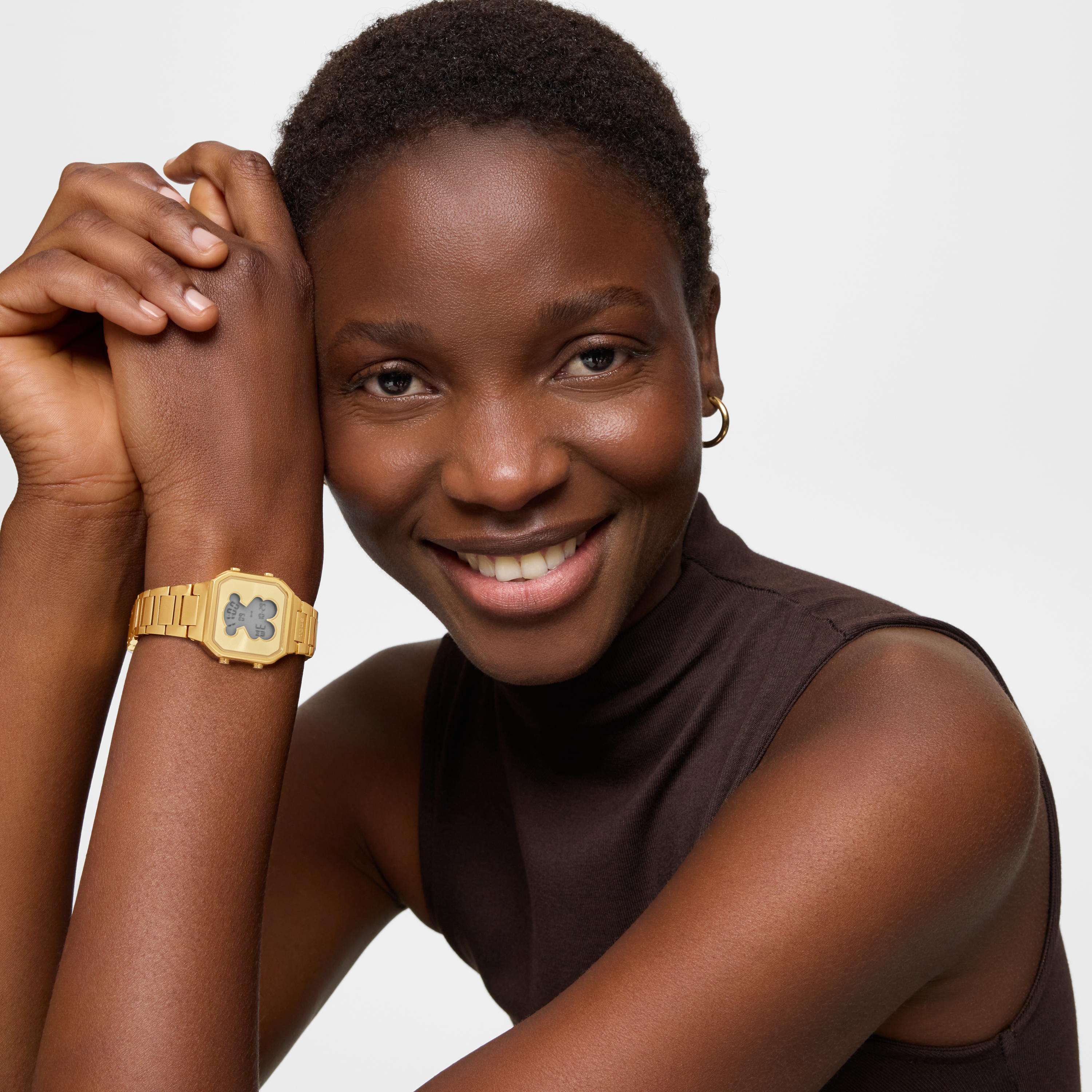 TOUS D-BEAR MINI digital Watch with gold-colored stainless steel