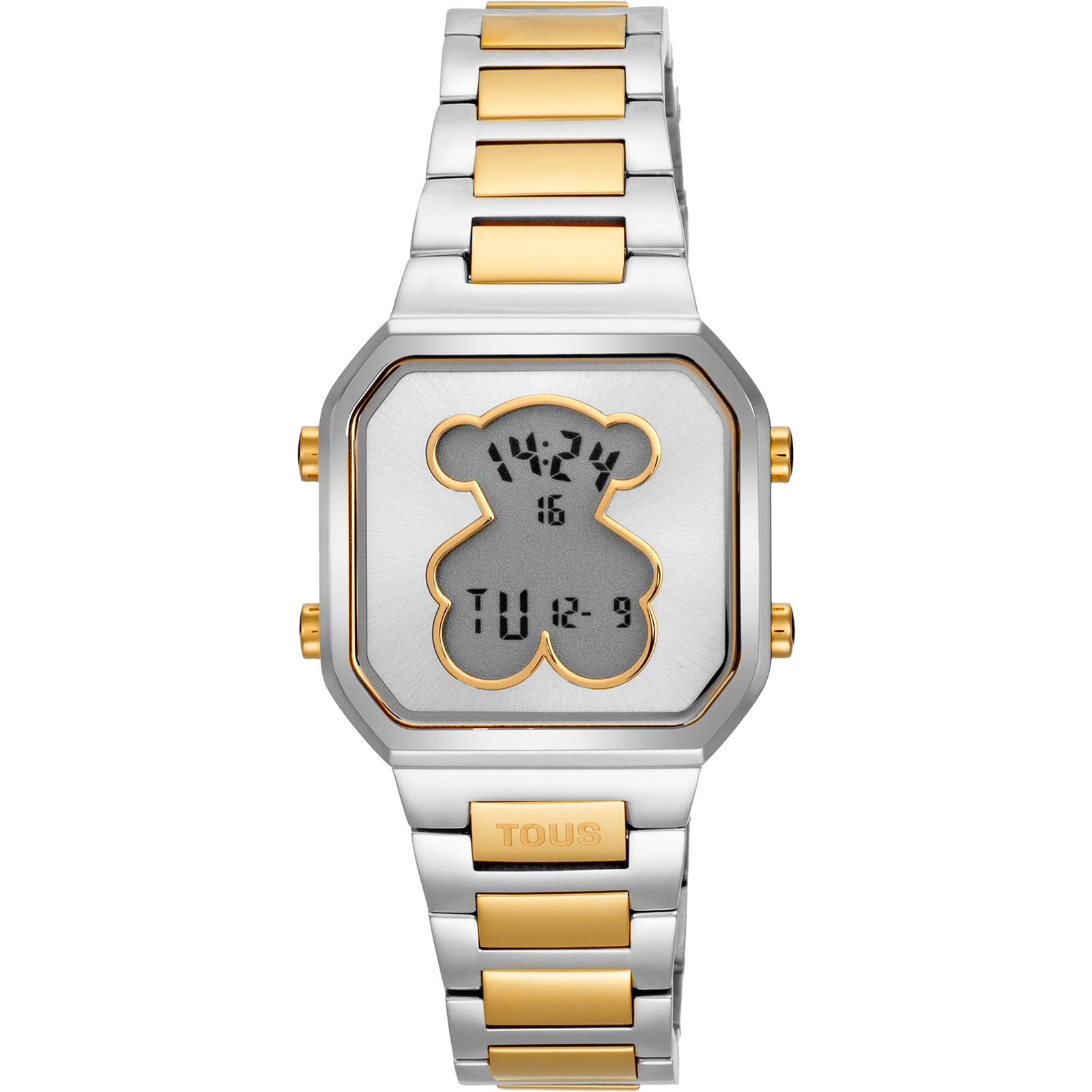 Reloj digital con brazalete de acero y acero dorado D-BEAR MINI | TOUS