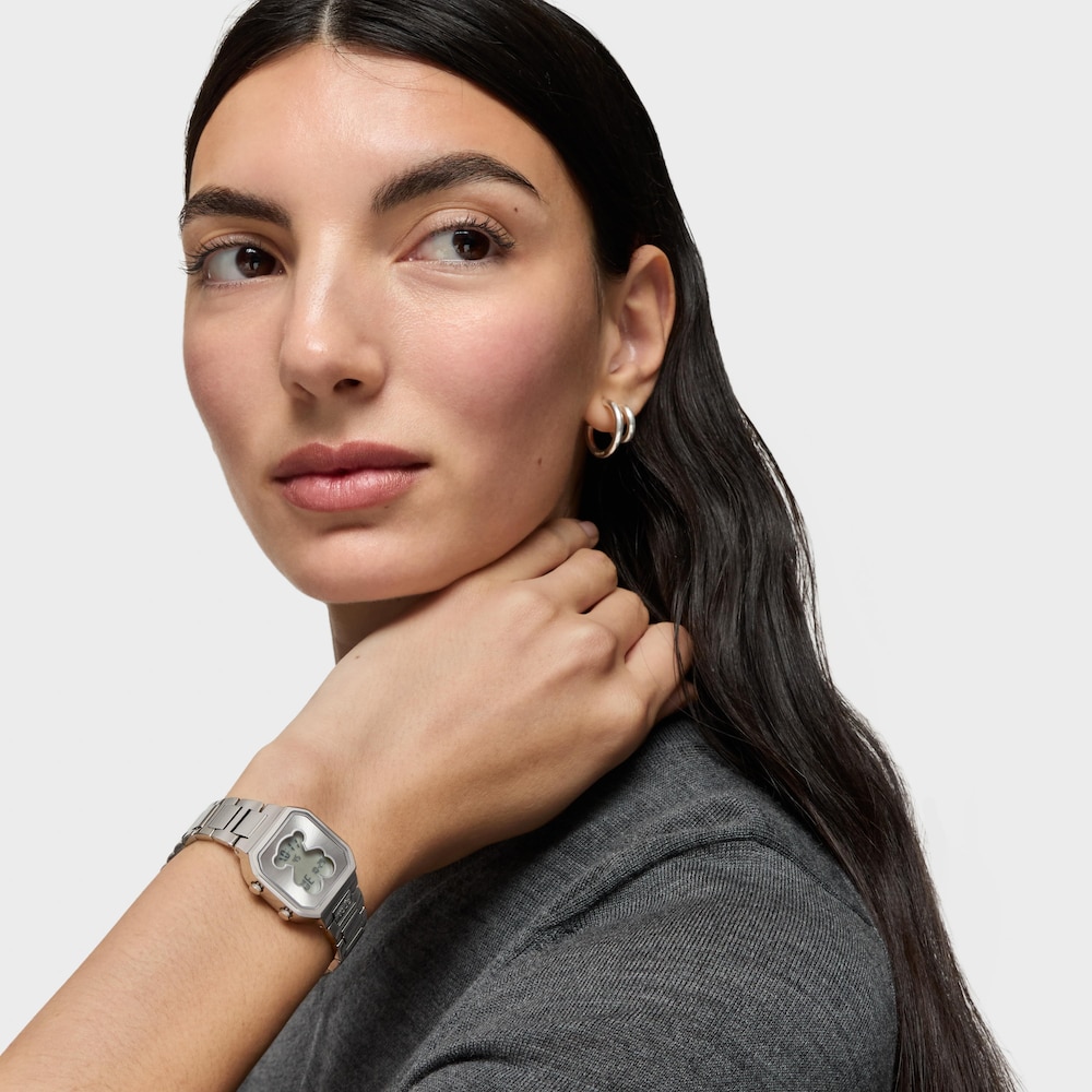 Wyposażony w bransoletę ze stali nierdzewnej Zegarek cyfrowy TOUS D-BEAR MINI