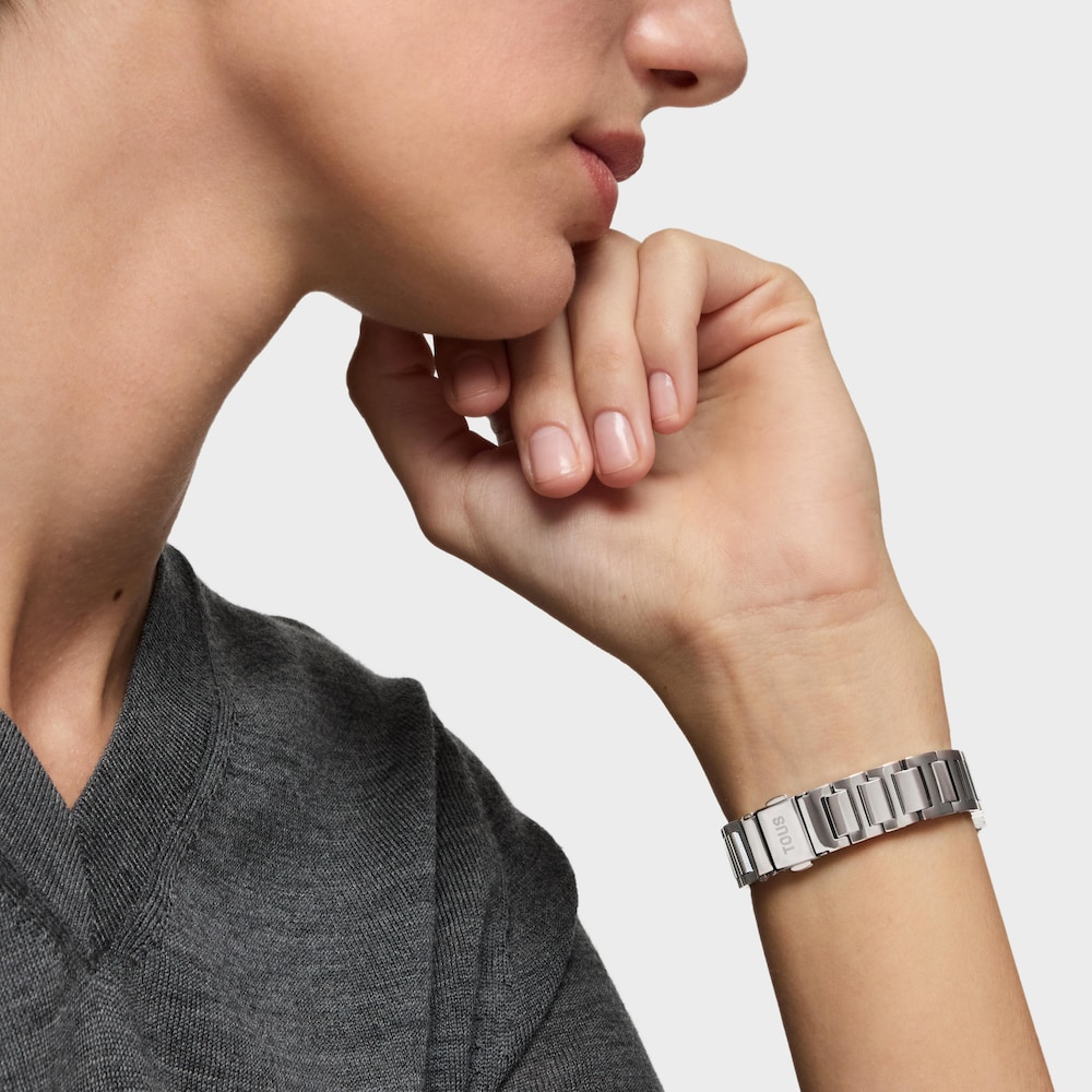 Wyposażony w bransoletę ze stali nierdzewnej Zegarek cyfrowy TOUS D-BEAR MINI