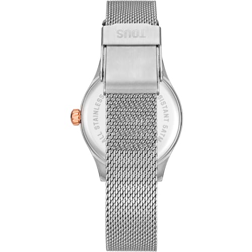 Analoguhr mit Armband aus Stahl, Motiv aus ros&eacute;farbenem Stahl und Zifferblatt aus Perlmutt TOUS EPIC ICON KDT