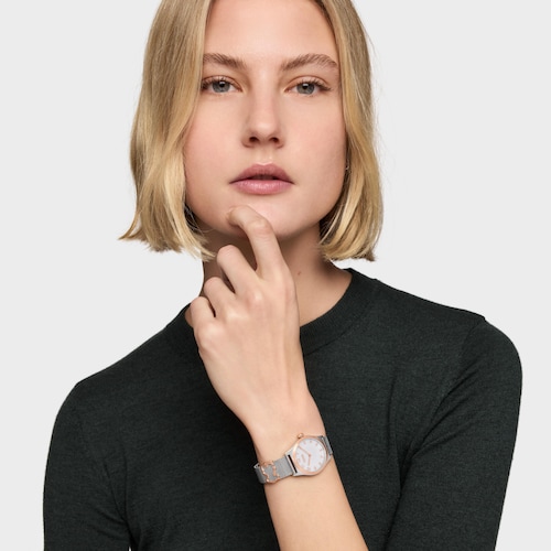 Montre analogique avec bracelet en acier avec motif, acier ros&eacute; et cadran en nacre avec motifs TOUS EPIC ICON KDT