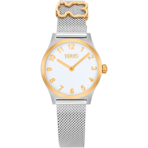 Montre analogique avec bracelet en acier avec motif, acier dor&eacute; et cadran en nacre TOUS EPIC ICON KDT