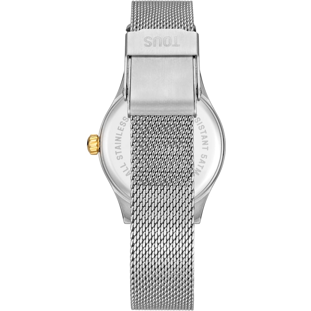 Reloj anal&oacute;gico con brazalete de acero con motivo, acero dorado y esfera de n&aacute;car EPIC ICON KDT