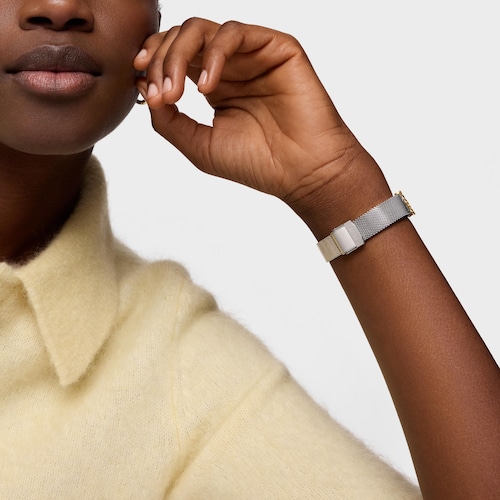 Montre analogique avec bracelet en acier avec motif, acier dor&eacute; et cadran en nacre TOUS EPIC ICON KDT