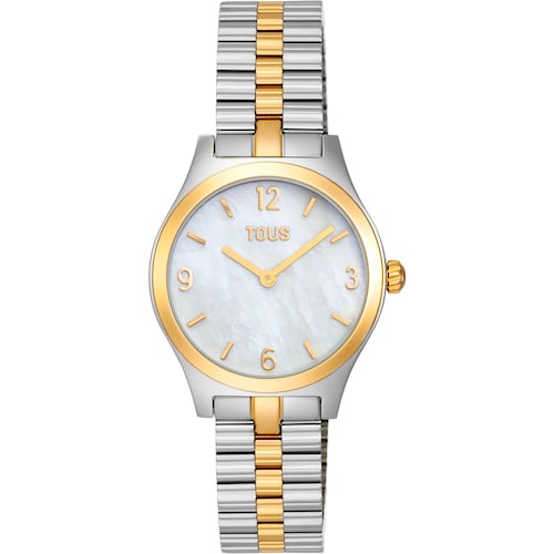 Analog Watch with steel and gold-colored steel bracelet, and mother-of-pearl face TOUS EPIC ICON