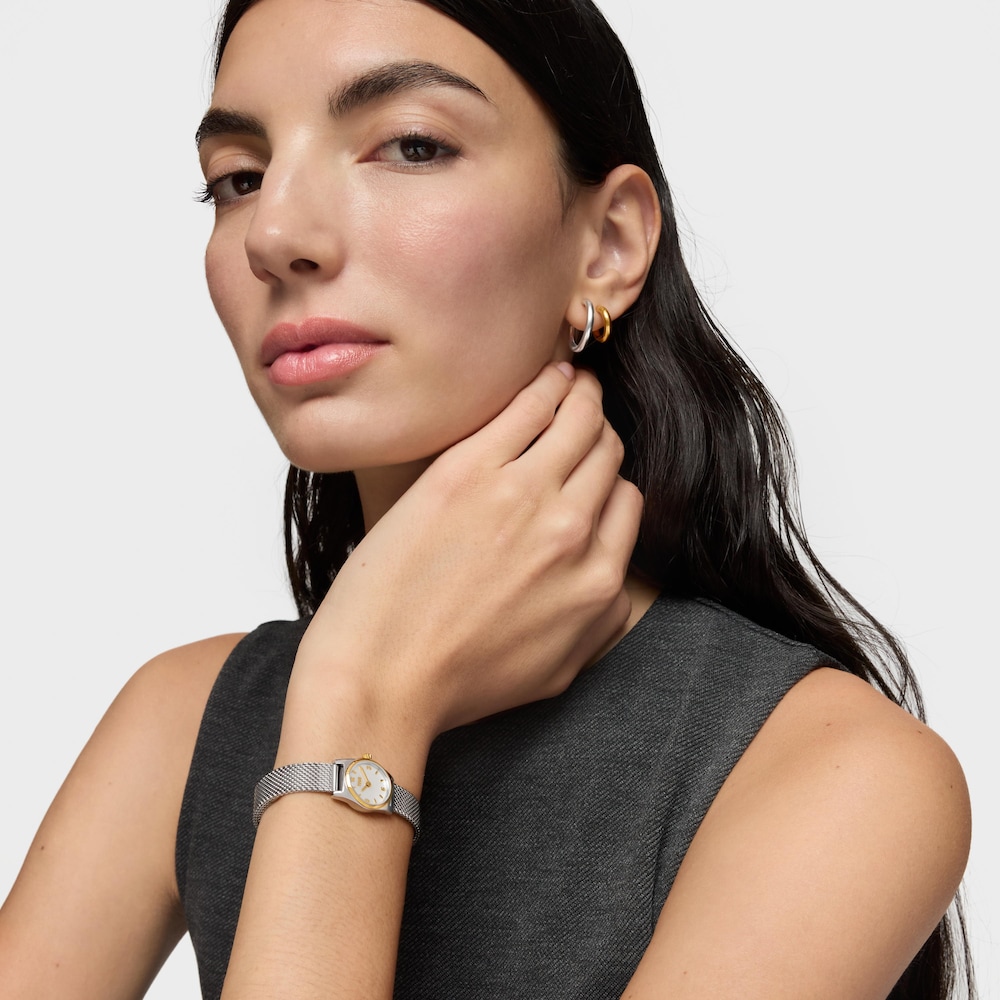 Reloj anal&oacute;gico con brazalete de acero y esfera de n&aacute;car EPIC MINI