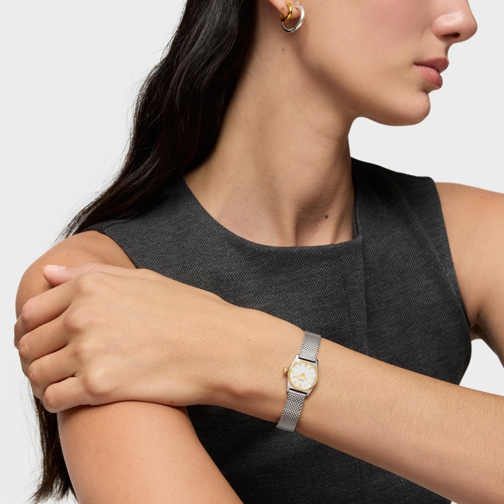 Reloj anal&oacute;gico con brazalete de acero y esfera de n&aacute;car EPIC MINI