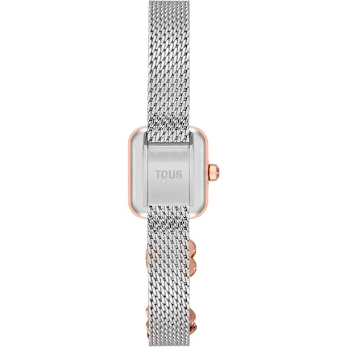 Reloj anal&oacute;gico con brazalete de acero con motivo, acero rosado y esfera de n&aacute;car ICON TIME CHARMS