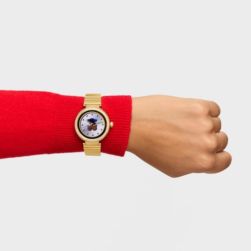 Rellotge de polsera smartwatch amb bra&ccedil;alet d&rsquo;acer daurat i zirc&ograve;nies TOUS S-CONNECT