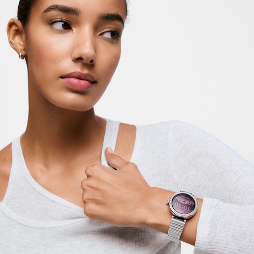 Rel&oacute;gio smartwatch com bracelete em a&ccedil;o e zirc&oacute;nias TOUS S-CONNECT