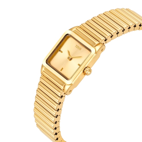 Analoguhr mit Armband aus goldfarbenem Stahl TOUS 1950