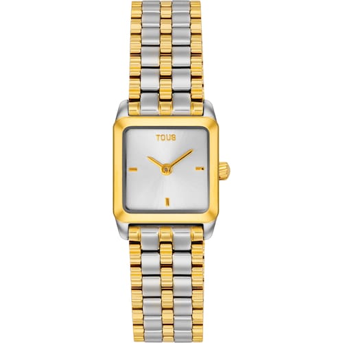 Rel&oacute;gio anal&oacute;gico com bracelete em a&ccedil;o e a&ccedil;o dourado TOUS 1950