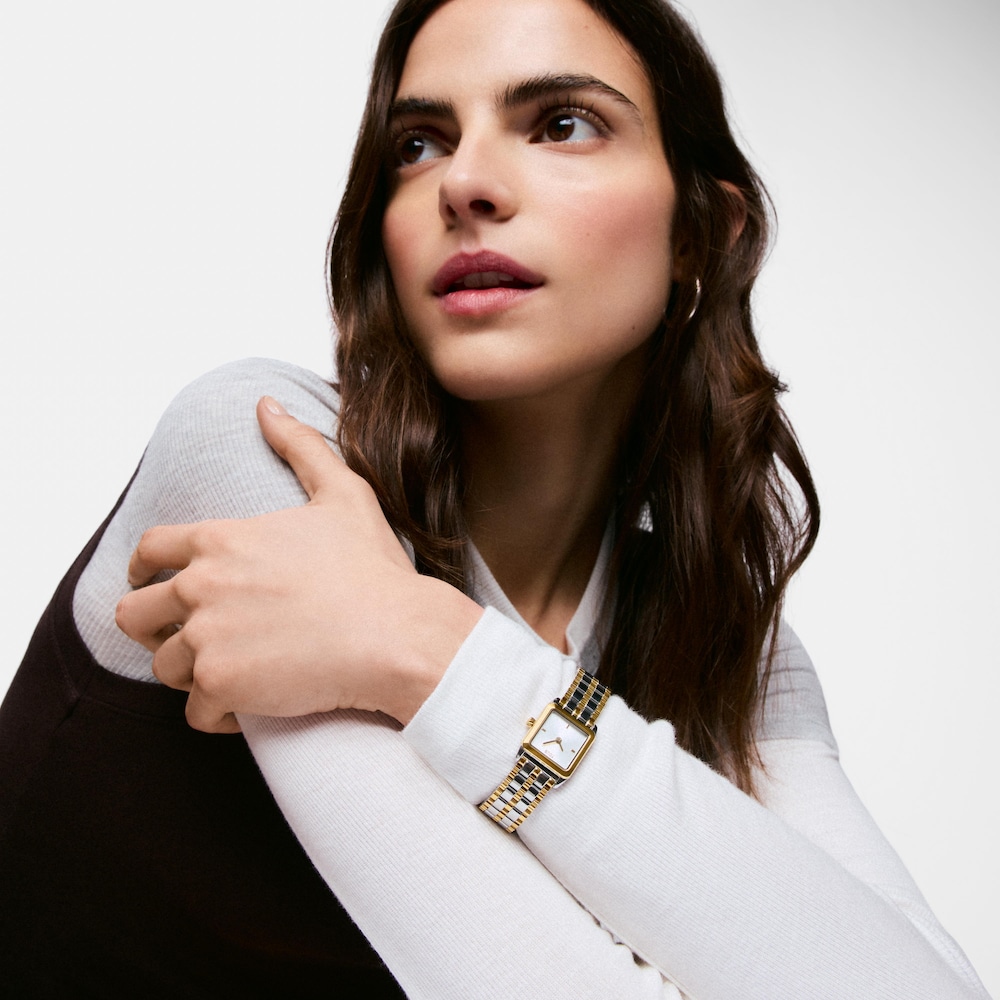 Wyposażony w bransoletę ze stali z elementami ze złotej stali Zegarek analogowy TOUS 1950