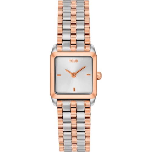 Rel&oacute;gio anal&oacute;gico com bracelete em a&ccedil;o e a&ccedil;o rosado TOUS 1950