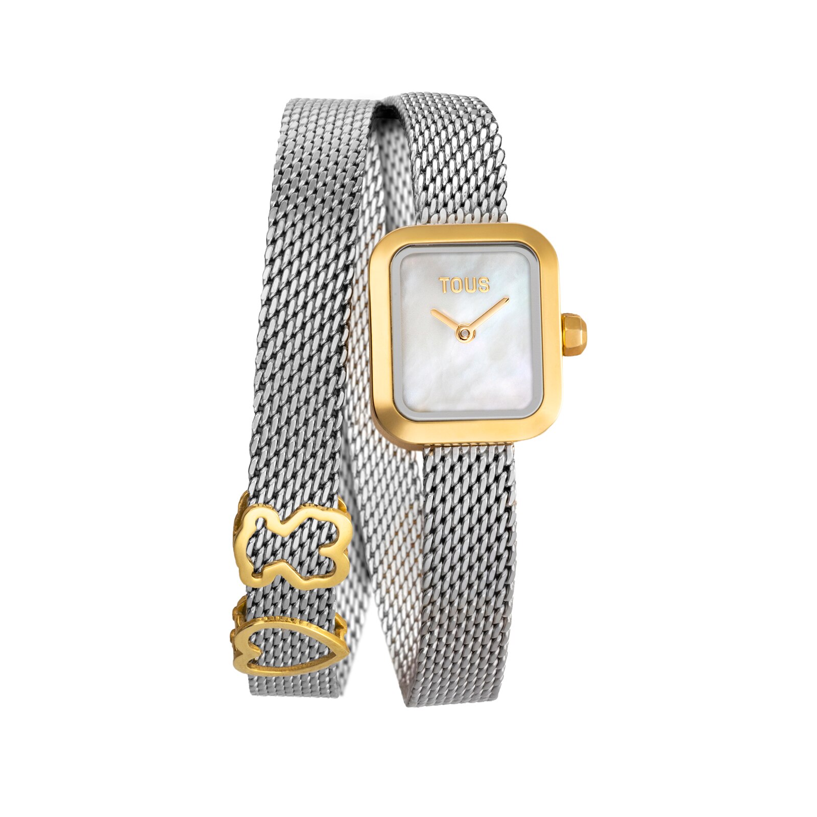 Analog Watch with steel bracelet, gold-colored steel motif and