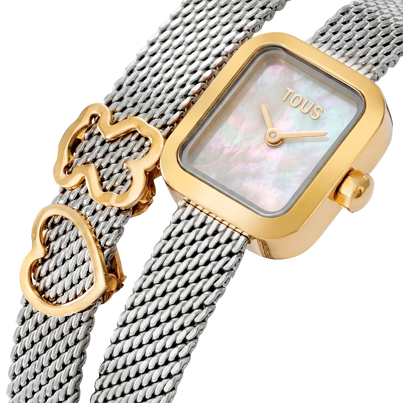 Analog Watch with steel bracelet, gold-colored steel motif and