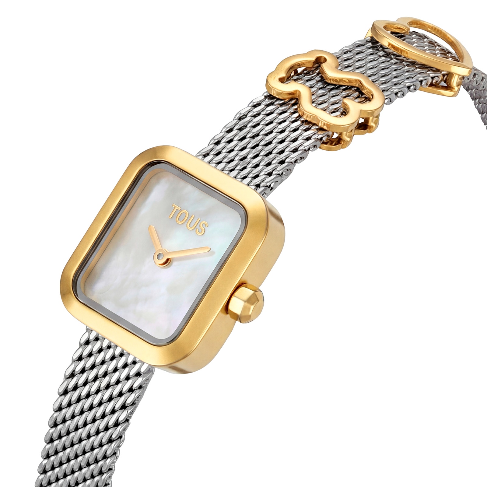 Analog Watch with steel bracelet, gold-colored steel motif and