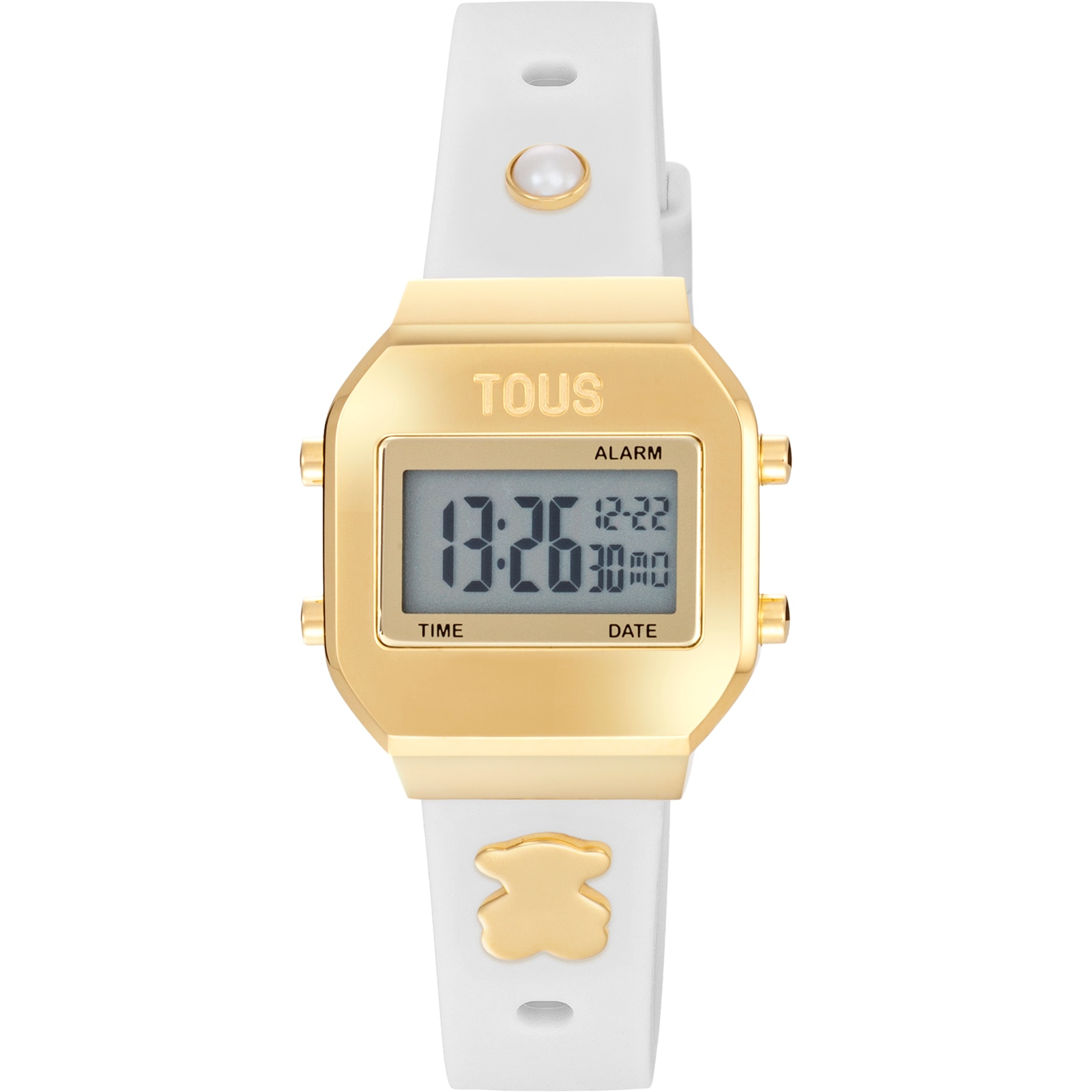 TOUSゴールド スクエアフェイス ベアベルトウォッチ TOUS Automatic Analog Watch with Gold IP Bracelet and Steel Gear