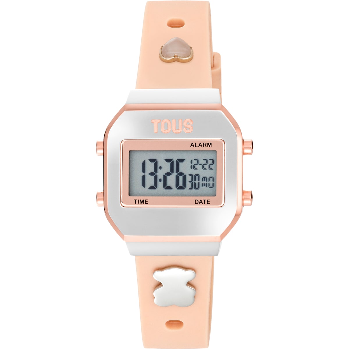 Tous - Reloj Digital Con Correa Rosa, Acero Rosado Y Gemas Xpresurslf - Único