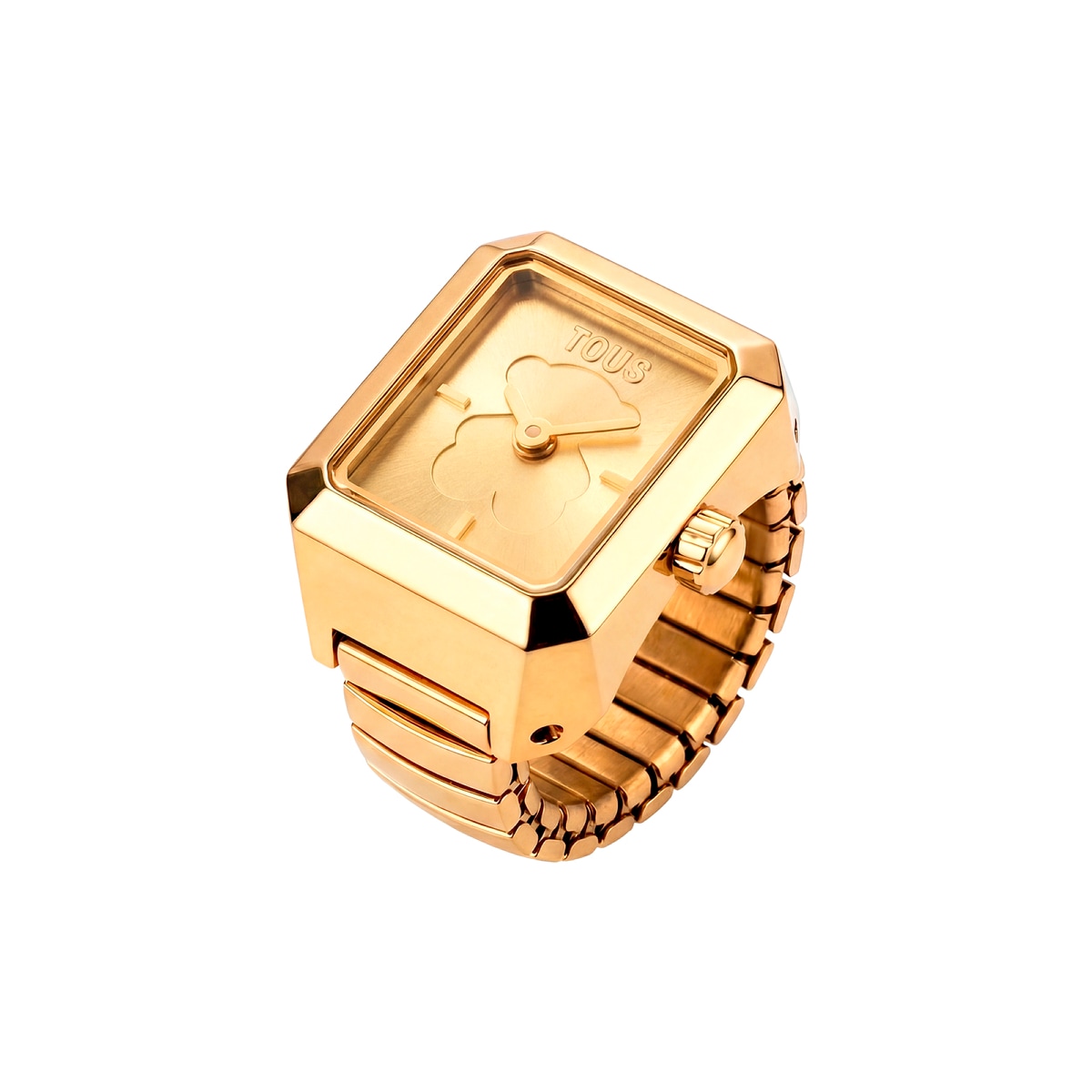 Tous - Anillo/Reloj Analógico De Acero Dorado Karat Talla 10