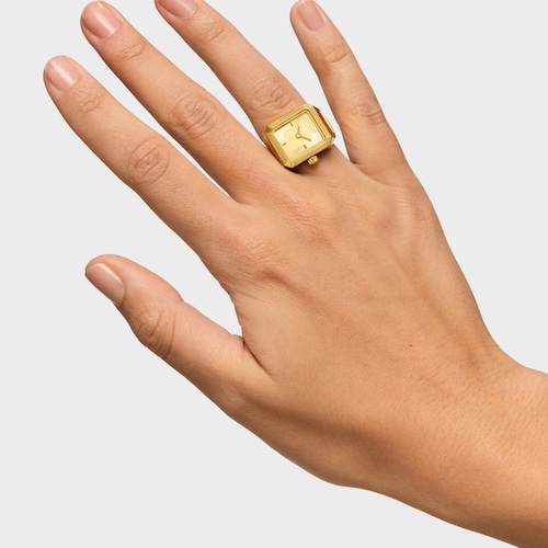 Bague/Montre analogique en acier dor&eacute; TOUS KARAT 