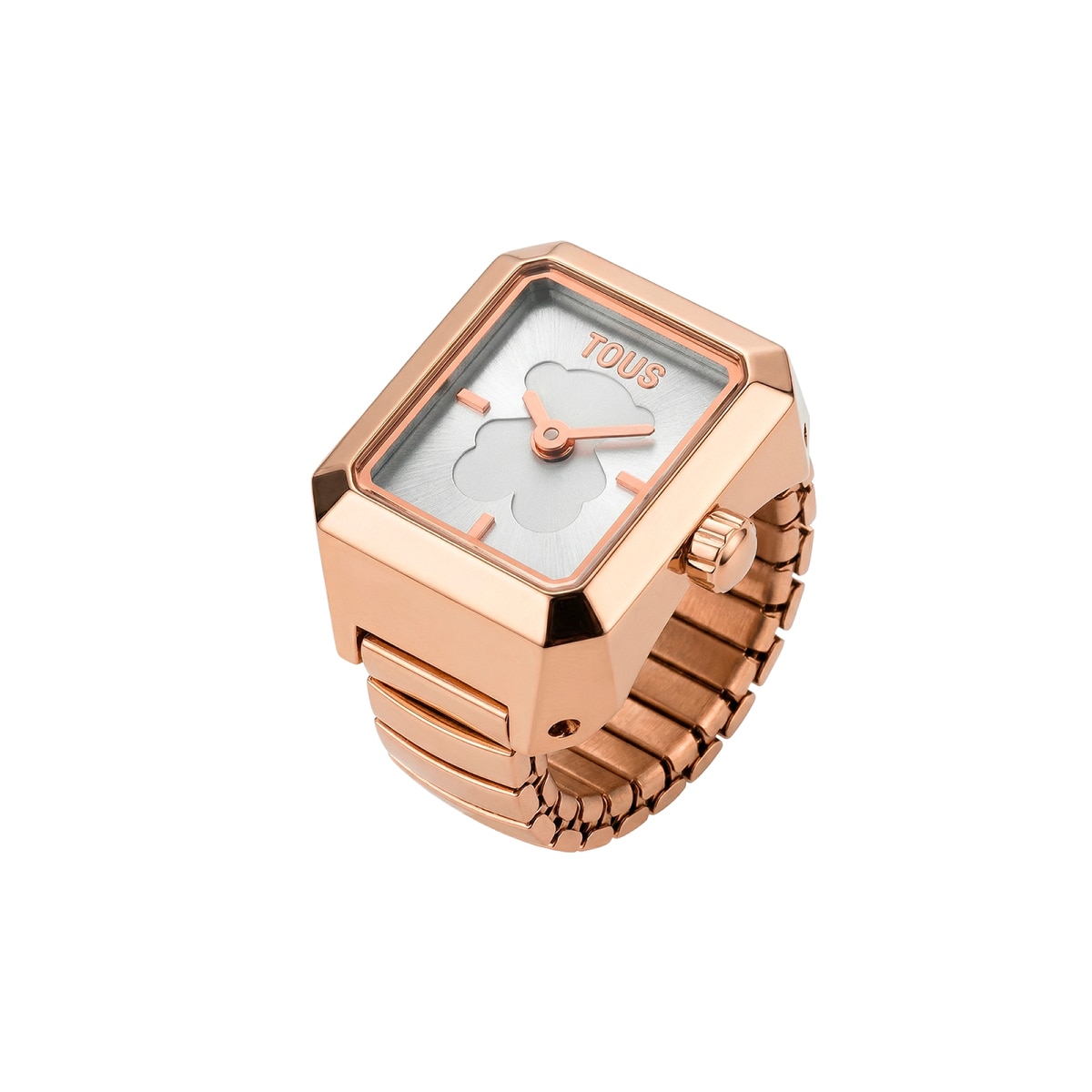 Tous - Anillo/Reloj Analógico De Acero Rosado Karat Talla 12