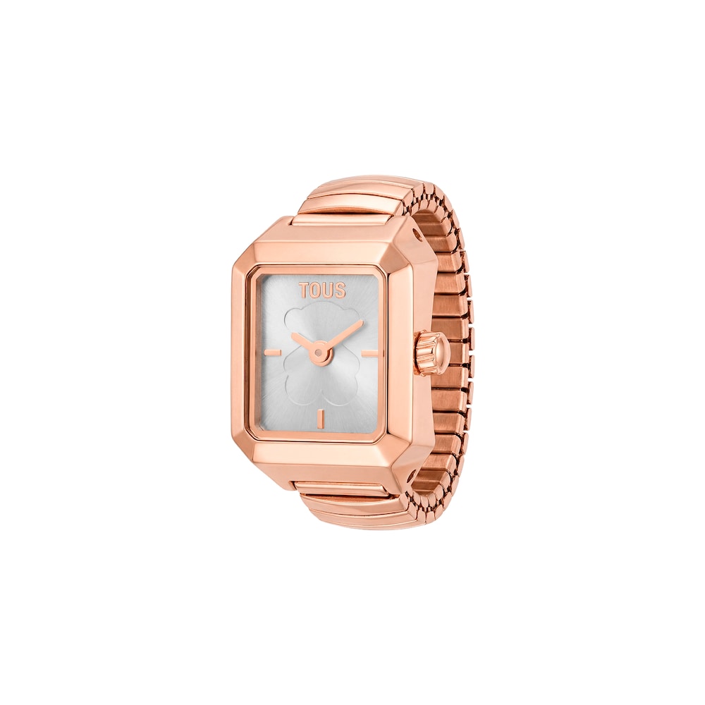 Analogowy Pierścionek/Zegarek z r&oacute;żowej stali TOUS KARAT 