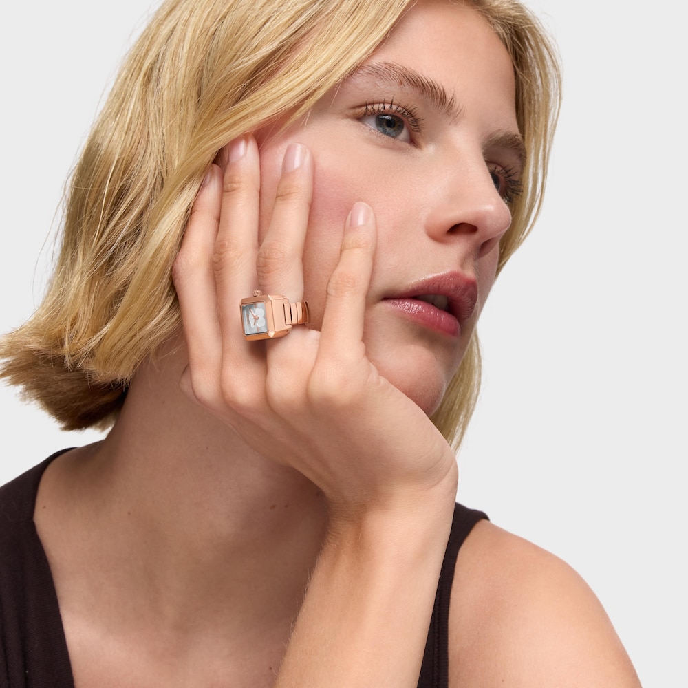 Analogowy Pierścionek/Zegarek z r&oacute;żowej stali TOUS KARAT 