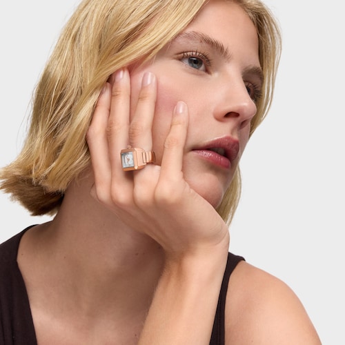 Bague/Montre analogique en acier ros&eacute; TOUS KARAT 