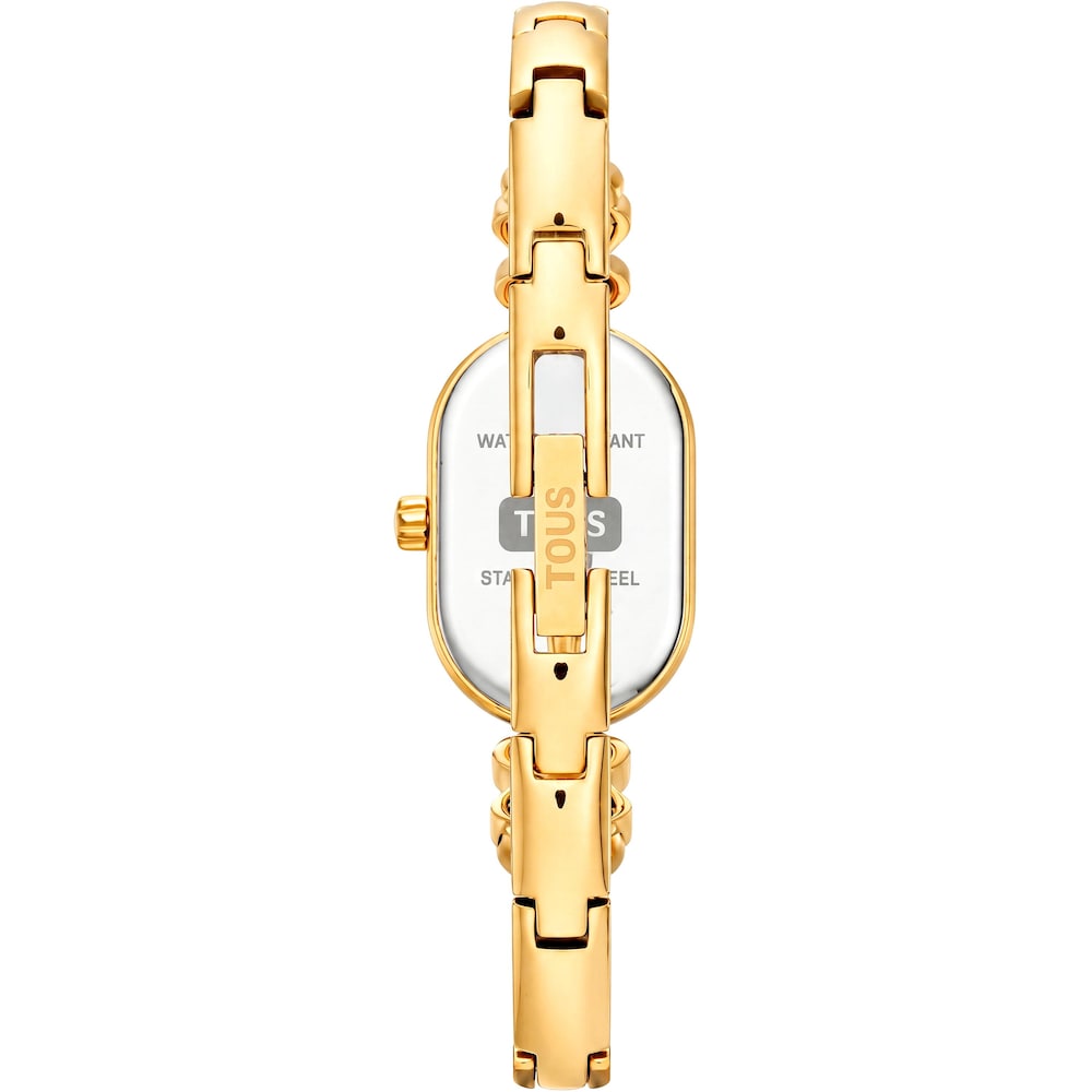 Analog watch with gold-colored steel bracelet and onyx TOUS Color Bear