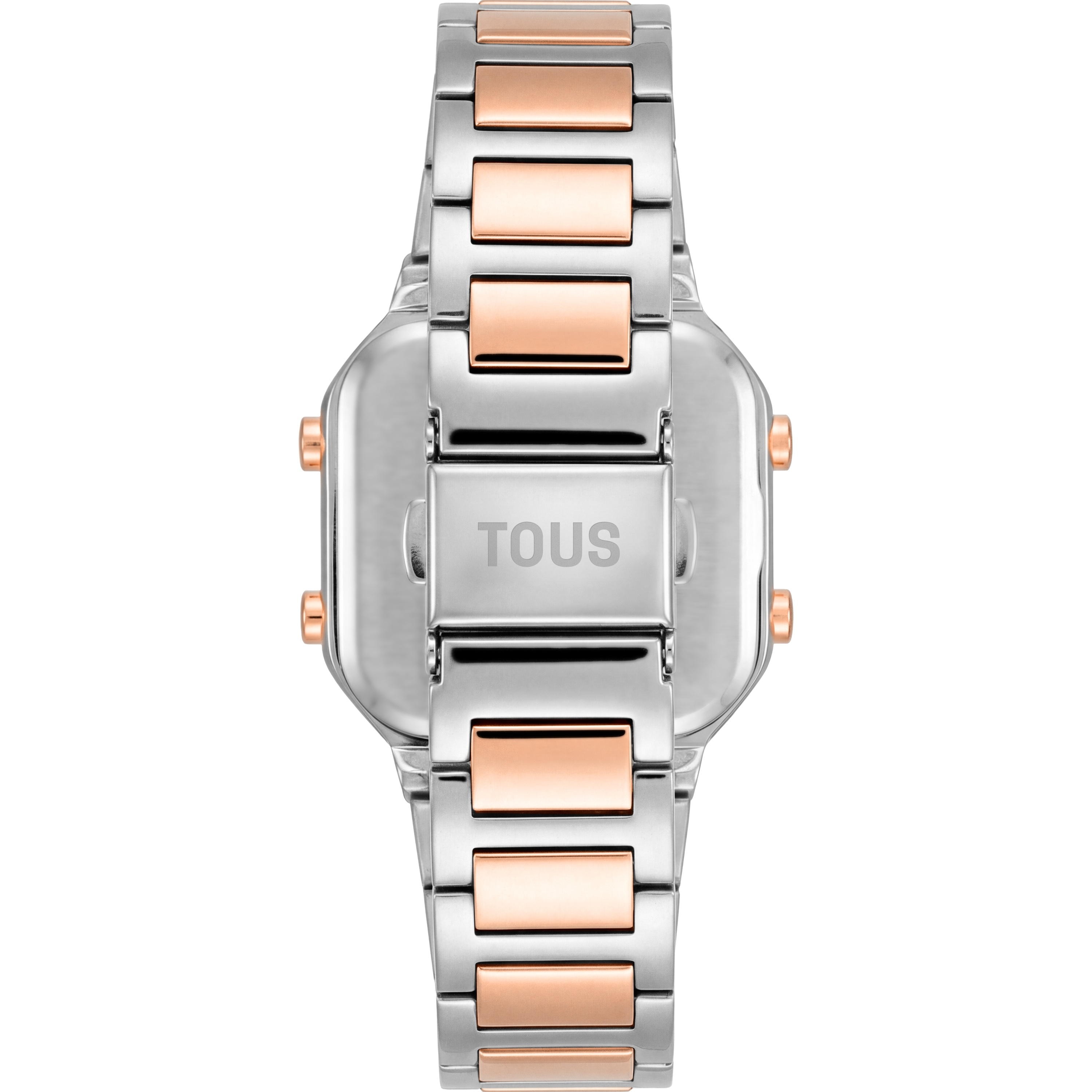 Digital watch with two-tone steel bracelet TOUS D-BEAR MINI