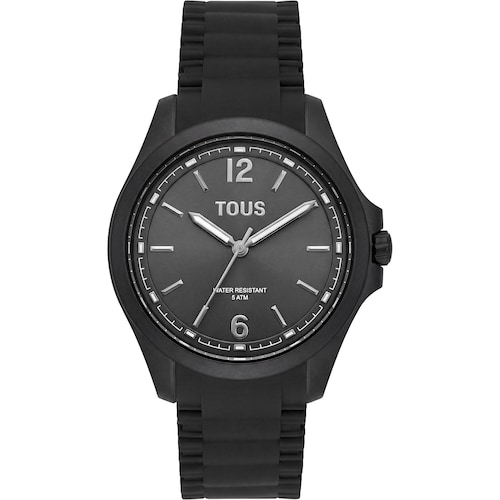 Reloj anal&oacute;gico y correa de silicona negra Drive