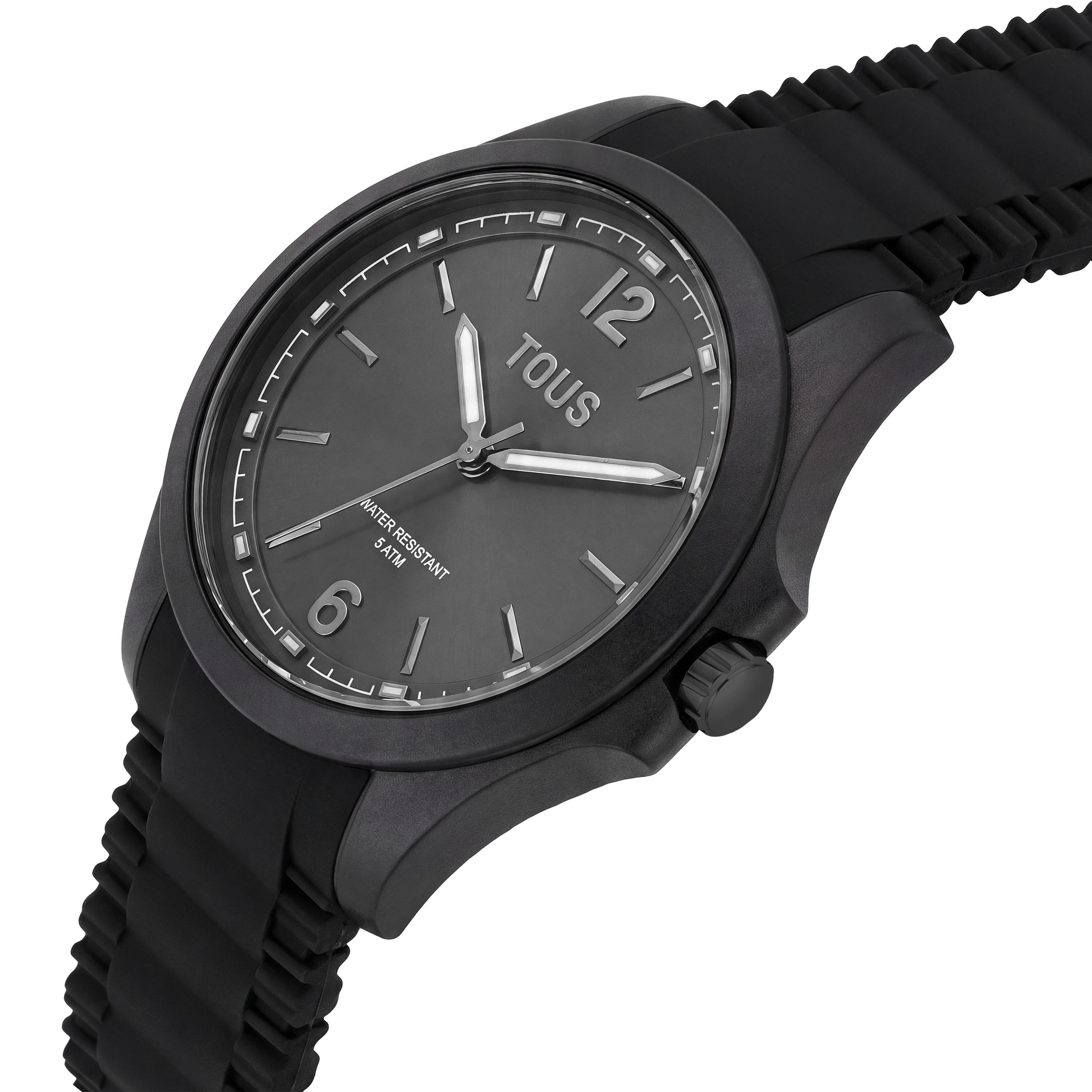 Analog watch and black silicone strap TOUS Drive