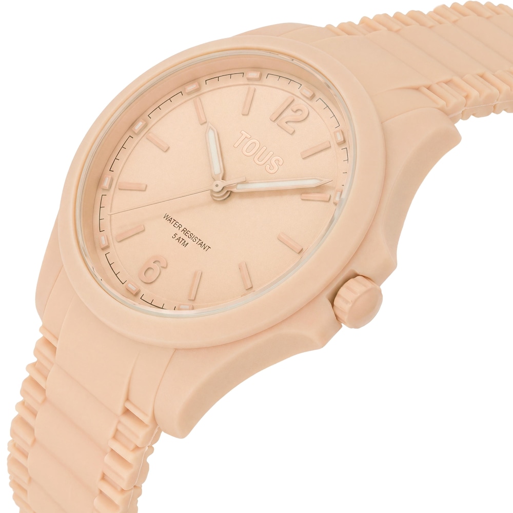 Reloj anal&oacute;gico y correa de silicona nude Drive