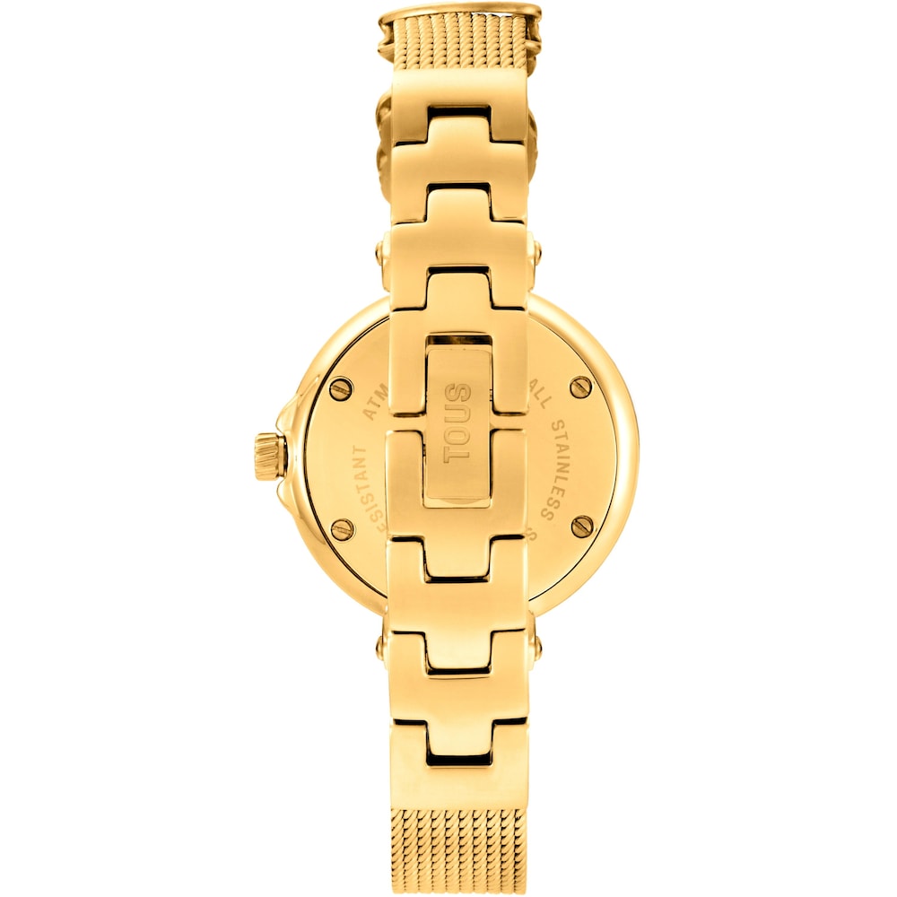 Reloj anal&oacute;gico de acero dorado con n&aacute;car Icon Charms