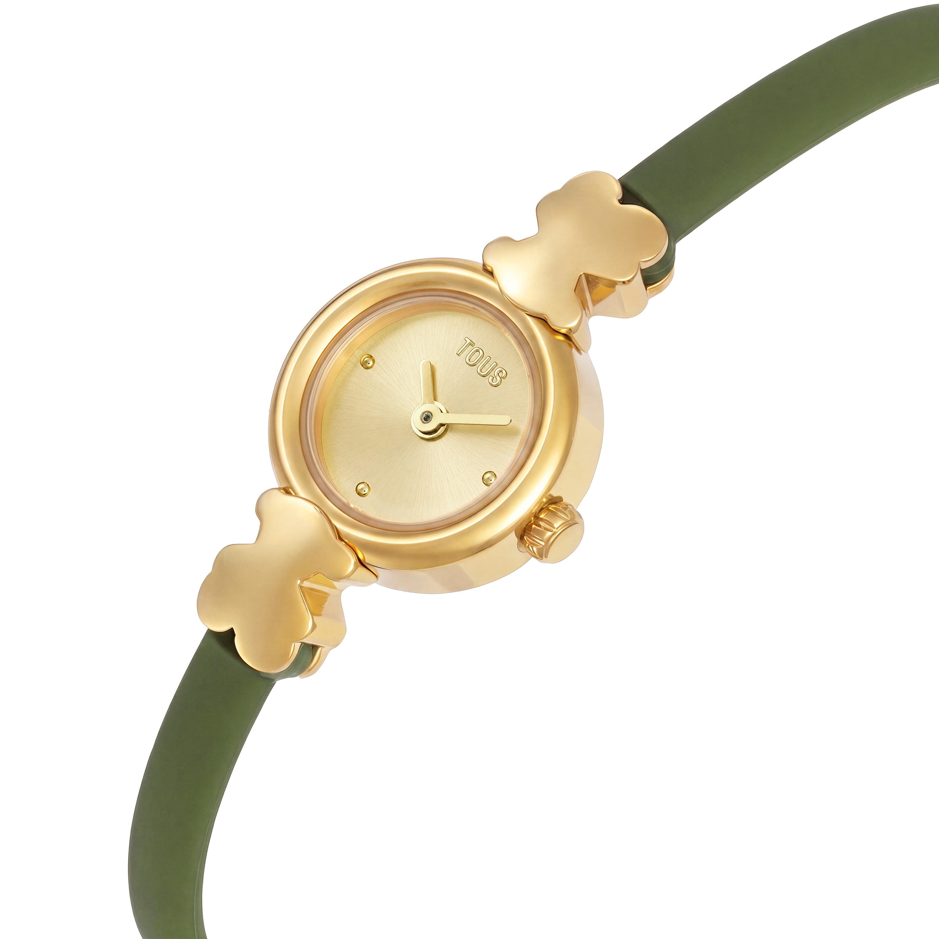 Analog watch and green silicone strap TOUS Icon Chic