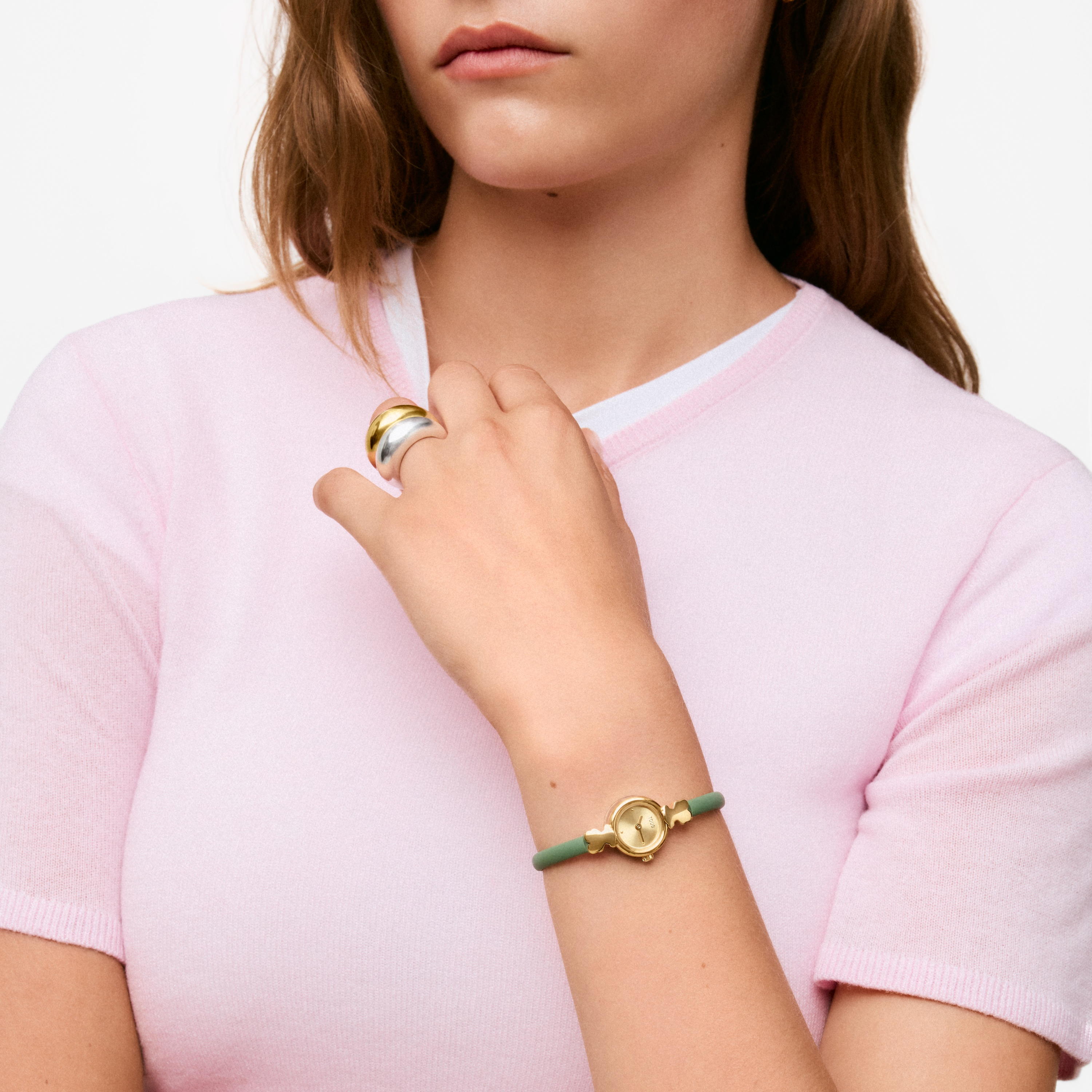 Analog watch and green silicone strap TOUS Icon Chic