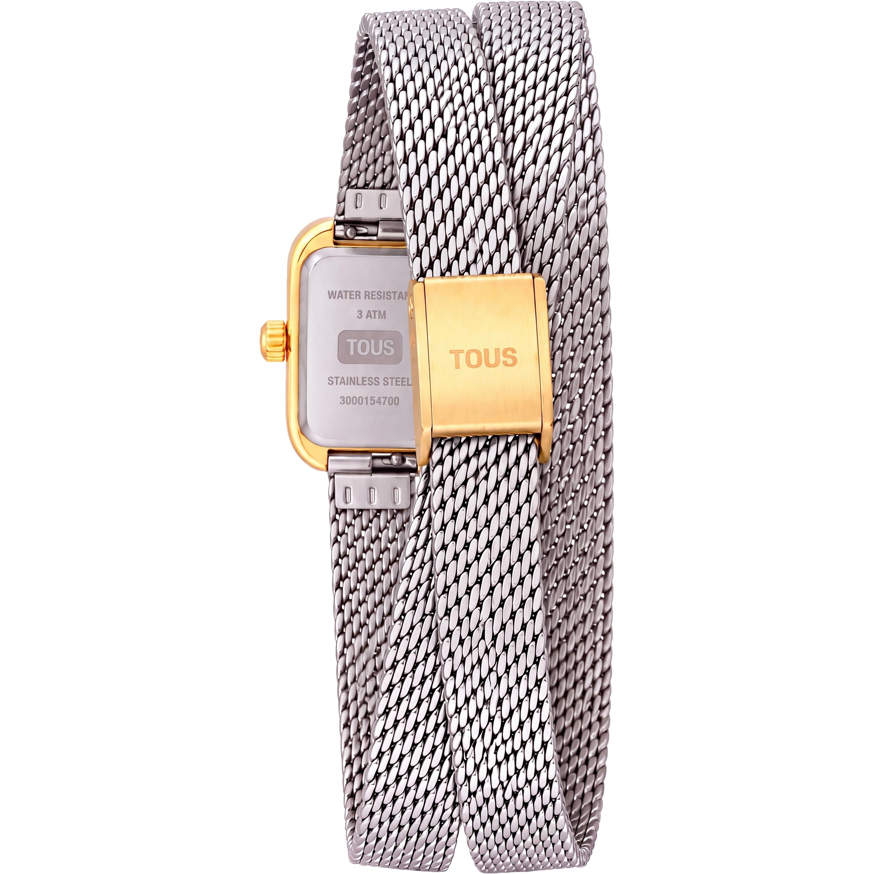 Analog watch with steel bracelet and cultured pearl TOUS T-Band Club Embraced