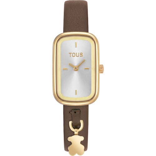 Analog watch with brown leather strap TOUS T-Band Club