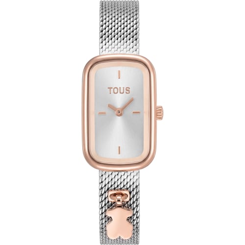 Two-tone pink Analog watch and steel bracelet TOUS T-Band Club