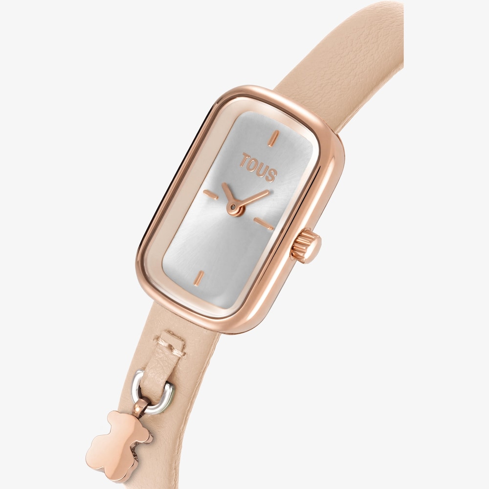 ヌードカラーのレザーストラップを組み合わせたアナログウォッチ TOUS T-Band Club