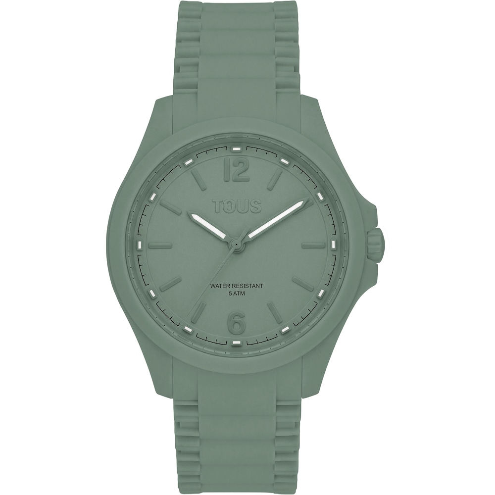 Reloj anal&oacute;gico y correa de silicona verde Drive