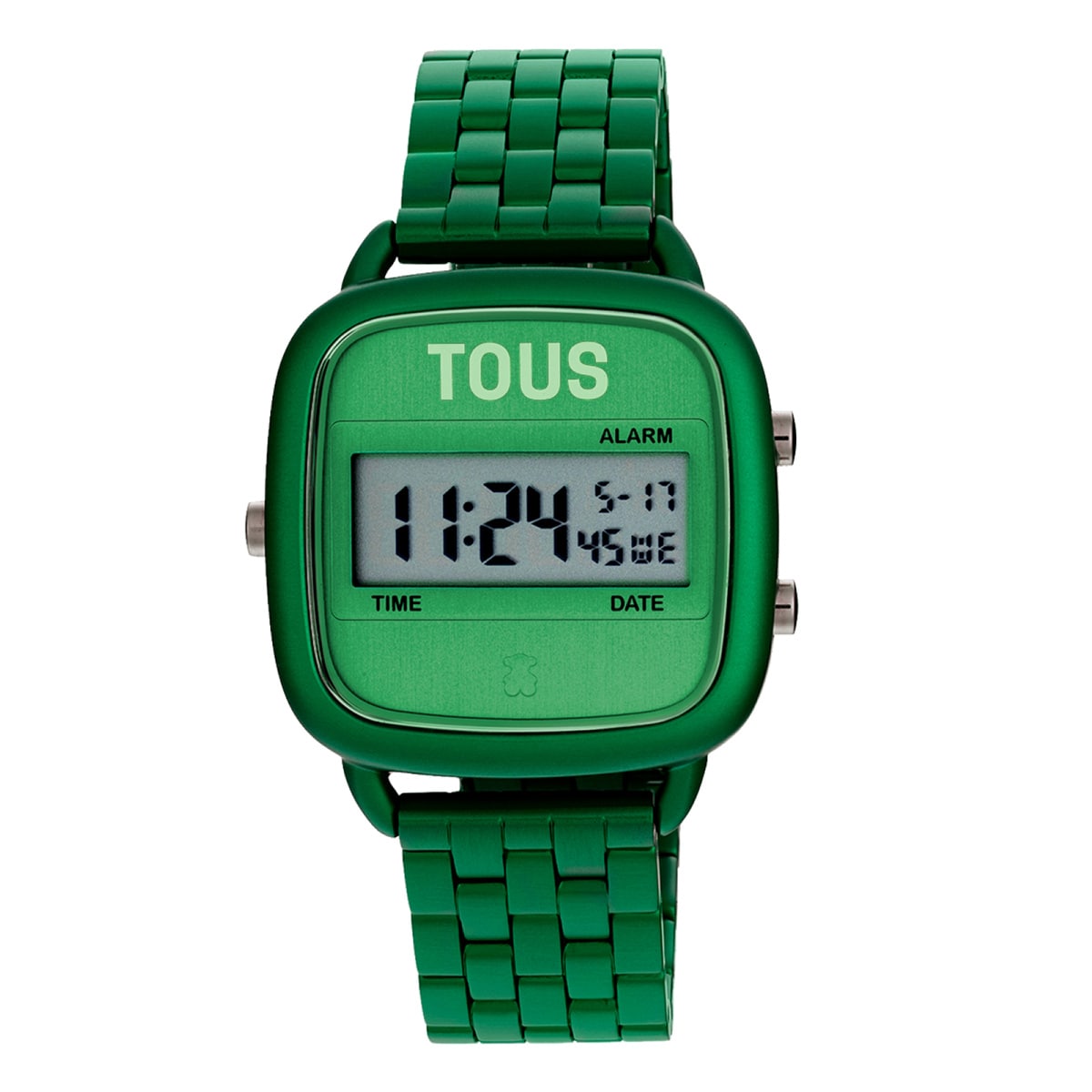 Reloj digital con brazalete de aluminio en color verde D-Logo