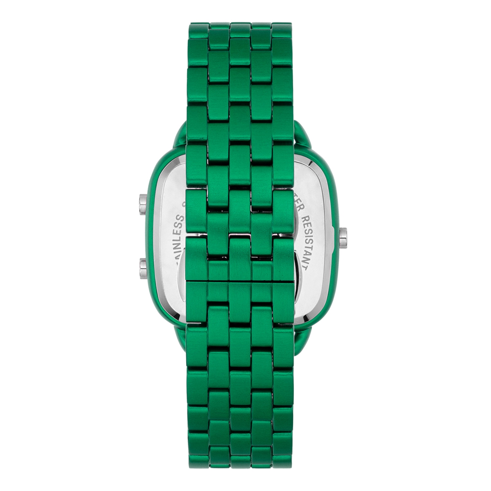 D-Logo Digital watch with green steel strap