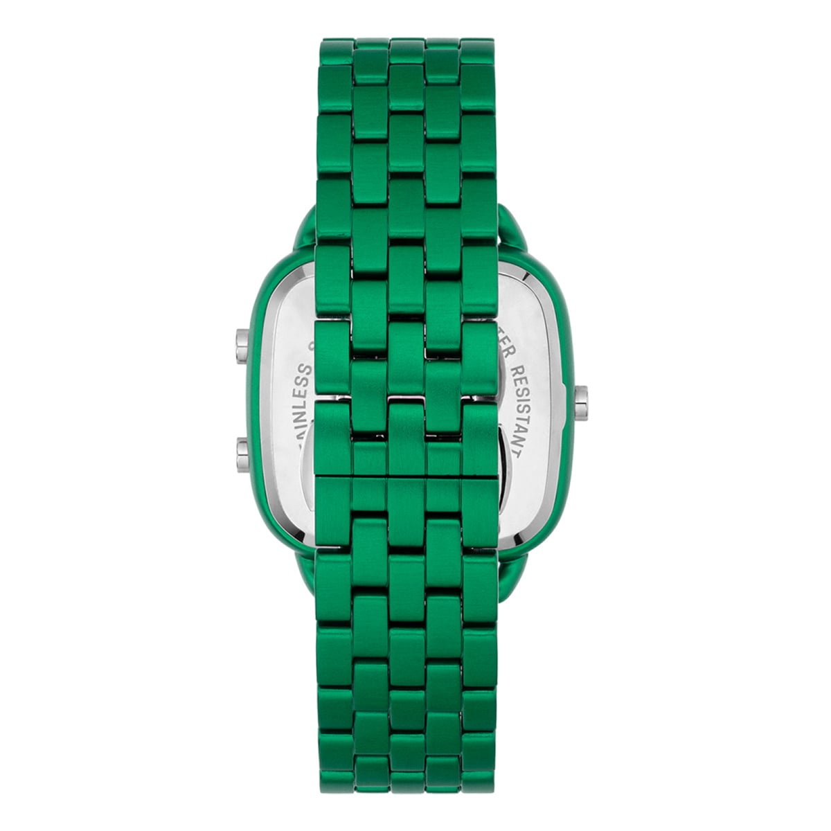 Reloj digital con brazalete de aluminio en color verde D-Logo
