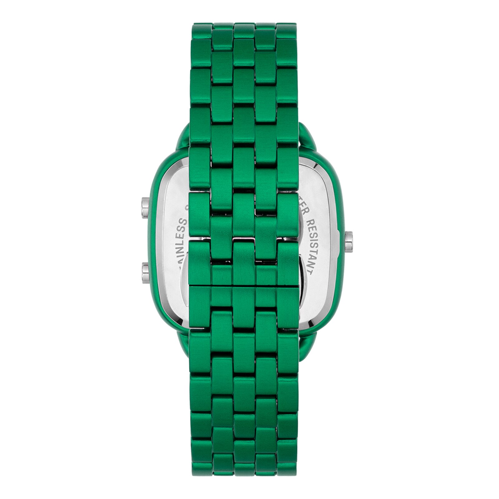 D-Logo Digital watch with green steel strap