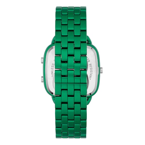 Reloj digital con brazalete de aluminio en color verde D-Logo