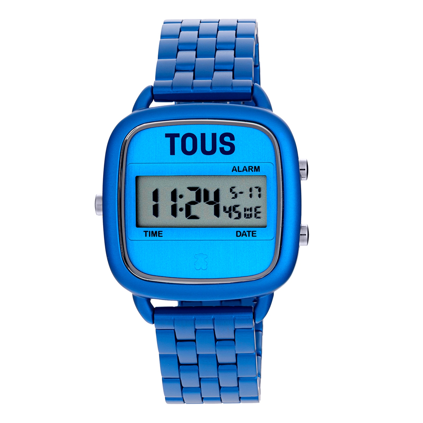 D-Logo Digital watch with blue steel strap